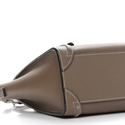 Celine Drummed Calfskin Nano Luggage Souris 9 of 20
