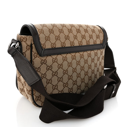 Gucci Monogram Flap Messenger Bag Beige Dark Brown 3 of 11