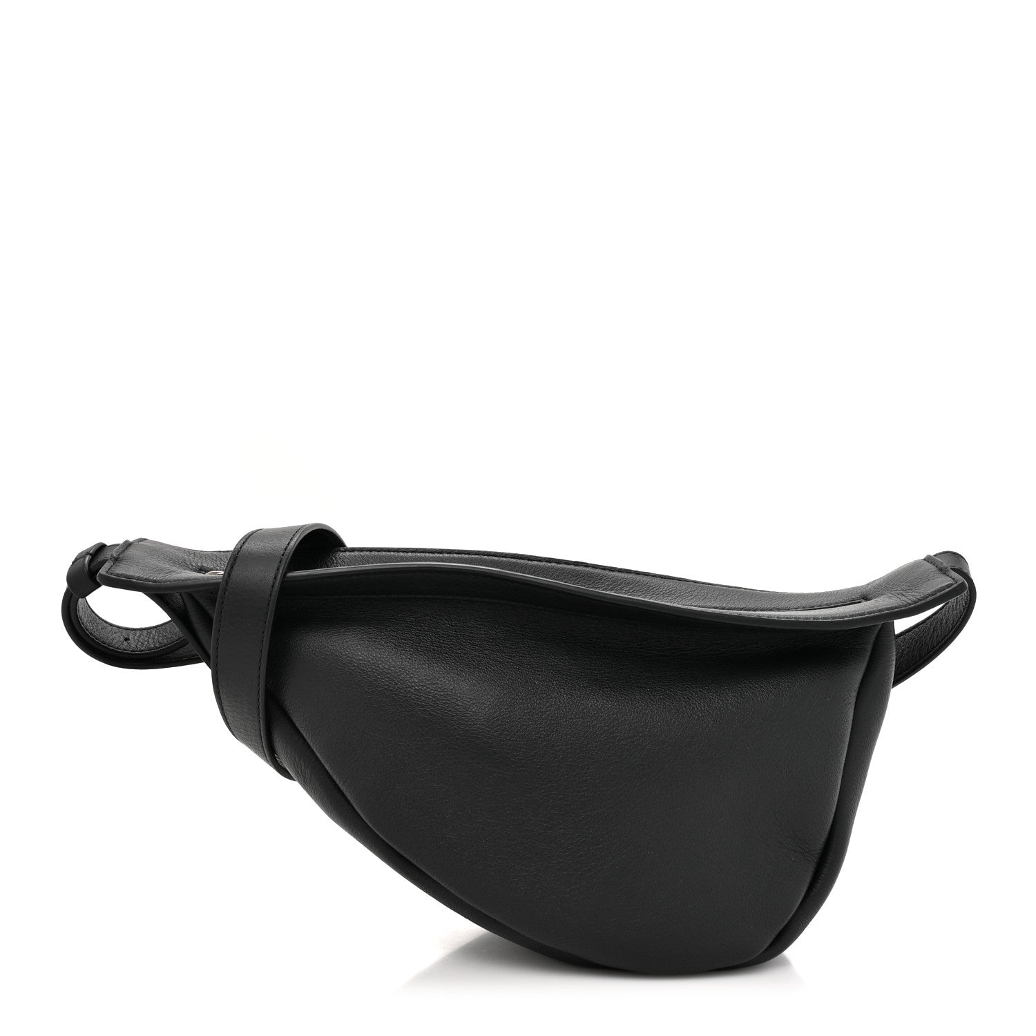 The Row Smooth Calfskin Small Slouchy Banana Bag Black 1 of 9