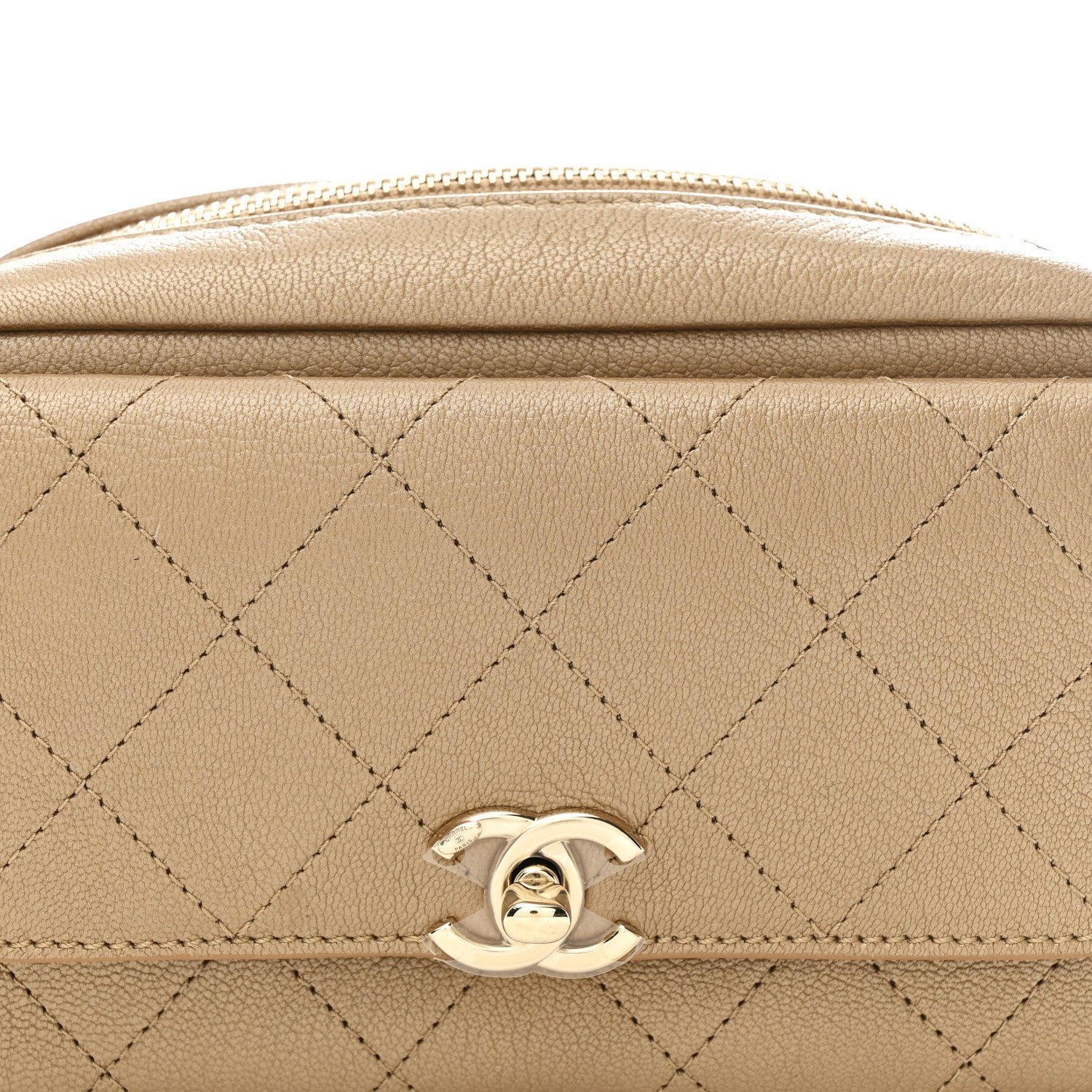 Chanel Metallic Calfskin Quilted Waist Bag Gold 7 of 9