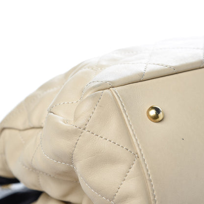 Chanel Calfskin Quilted In The Mix Shopping Tote Beige Black 15 of 15