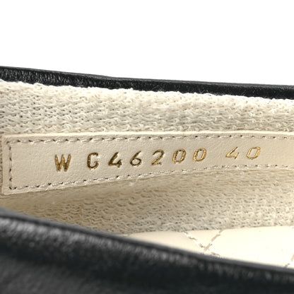 Chanel Lambskin Cap Toe CC Mary Jane Flats 40 Black 7 of 9
