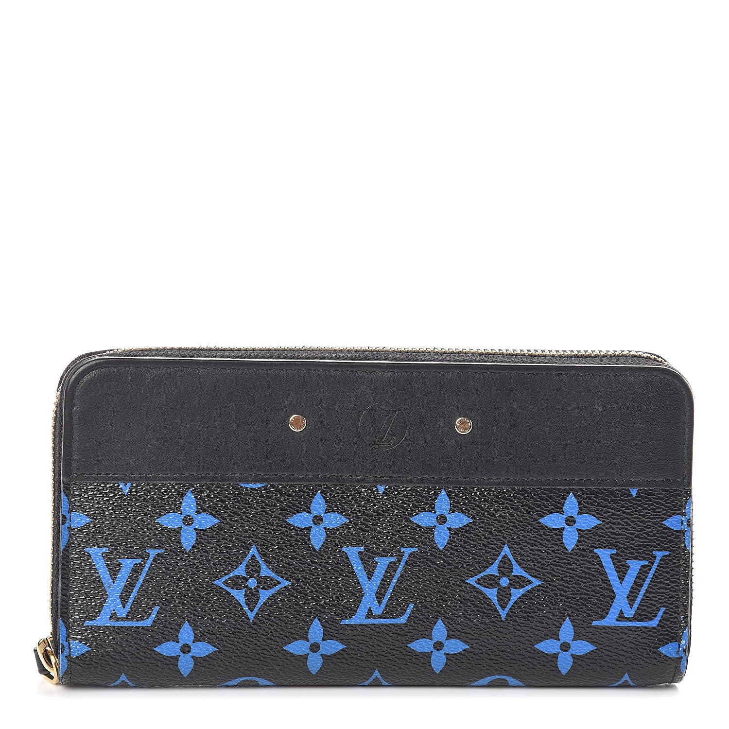 Louis Vuitton Calfskin Colored Monogram Zippy Wallet Blue Black 1 of 6