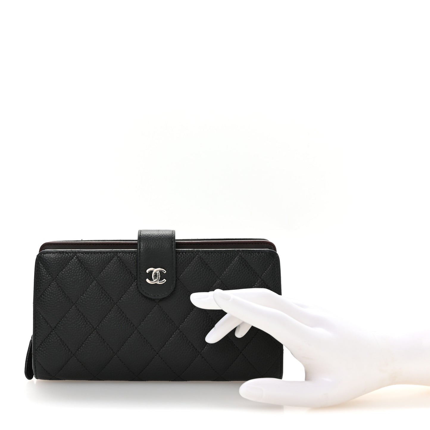 Caviar Quilted CC French Wallet Black