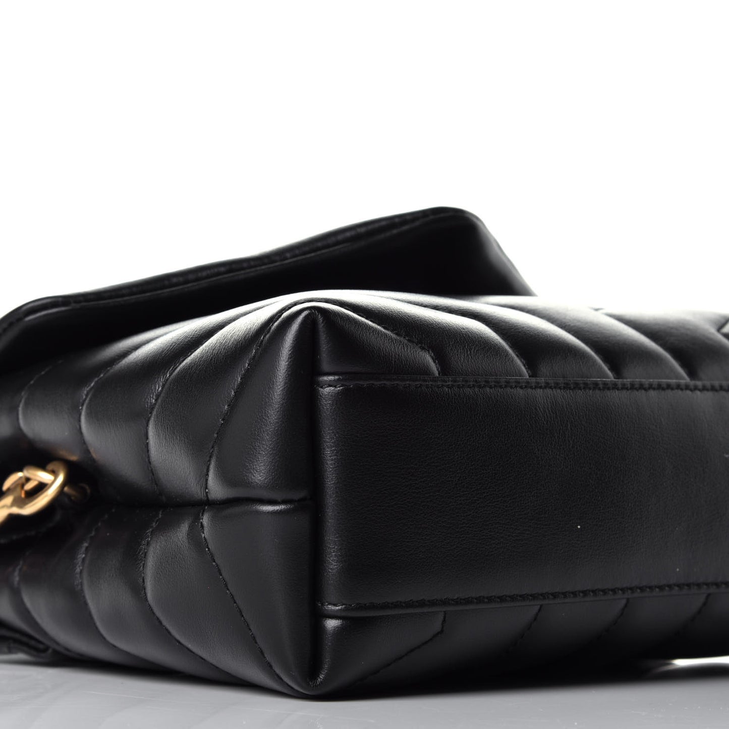 Calfskin Y Quilted Monogram Toy Loulou Crossbody Bag Black