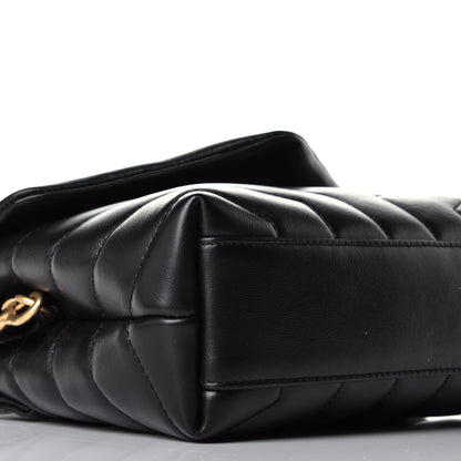 Saint Laurent Calfskin Y Quilted Monogram Toy Loulou Crossbody Bag Black 7 of 8