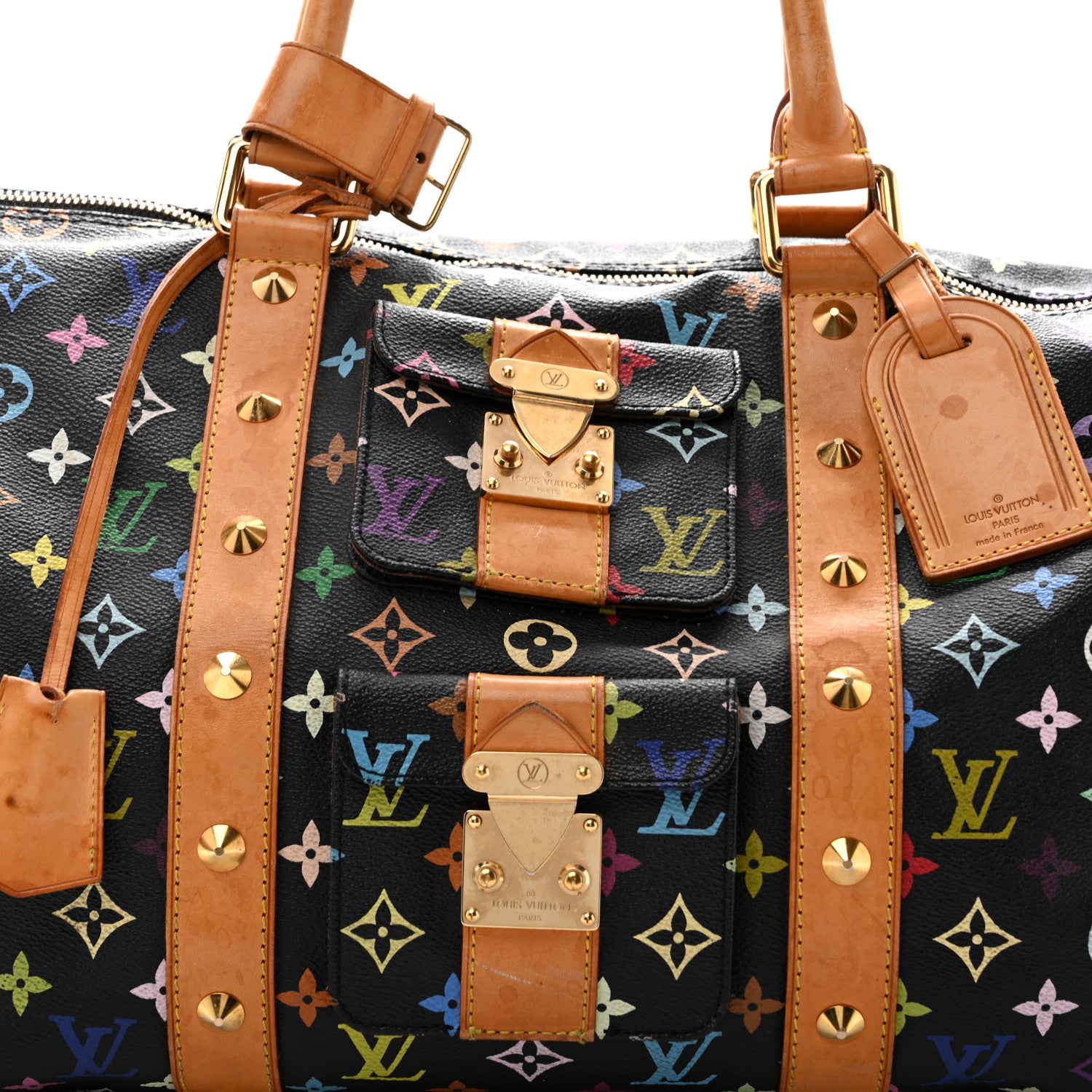 Louis Vuitton Monogram Multicolor Keepall 45 Black 6 of 15