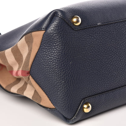 Burberry Grainy Calfskin House Check Medium Banner Tote Midnight Blue 5 of 9