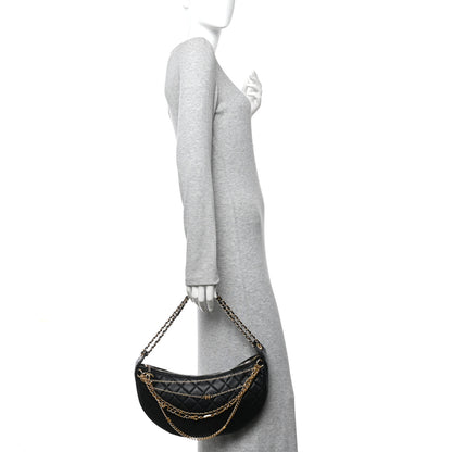 Chanel Lambskin Quilted All About Chains Hobo Black 2 of 10