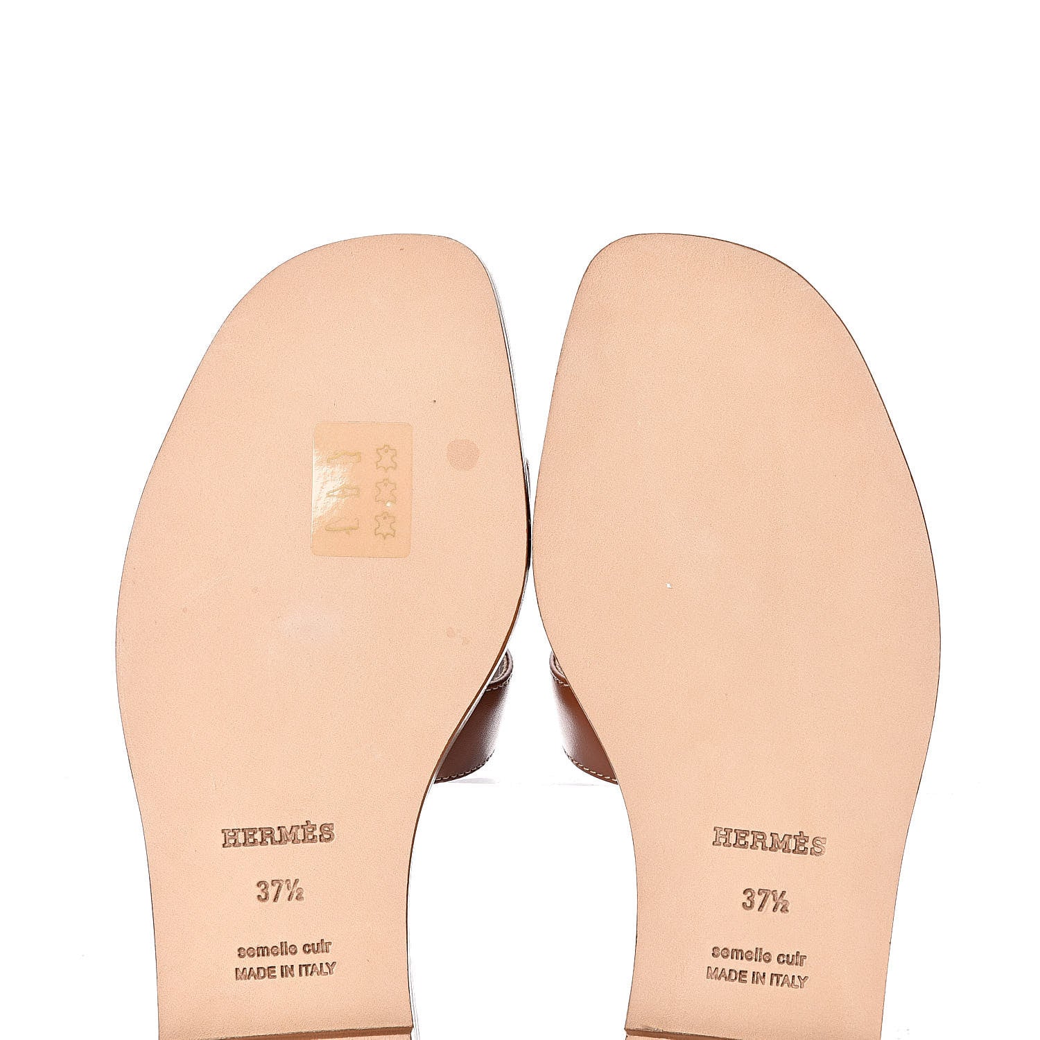 Hermes Box Calfskin Oran Sandals 37.5 Gold 8 of 9