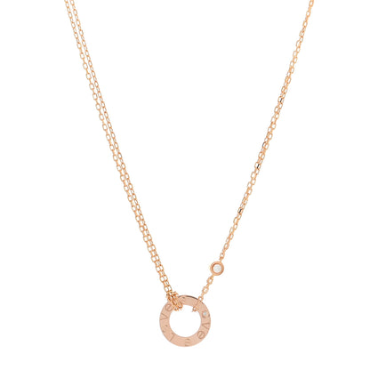 Cartier 18K Pink Gold 2 Diamond LOVE Necklace 1 of 3