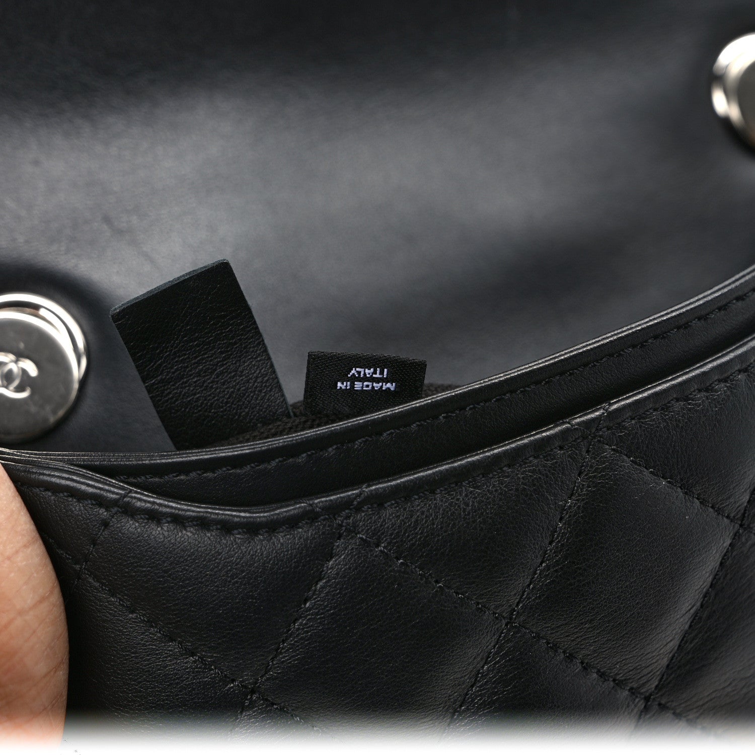 Chanel Calfskin Quilted CC Uniform Flap Belt Bag Black 8 of 12