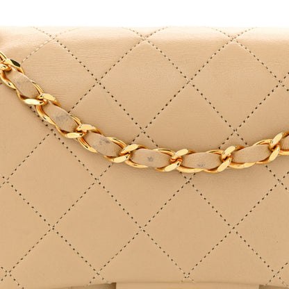 Chanel Lambskin Quilted Medium Double Flap Beige 12 of 18