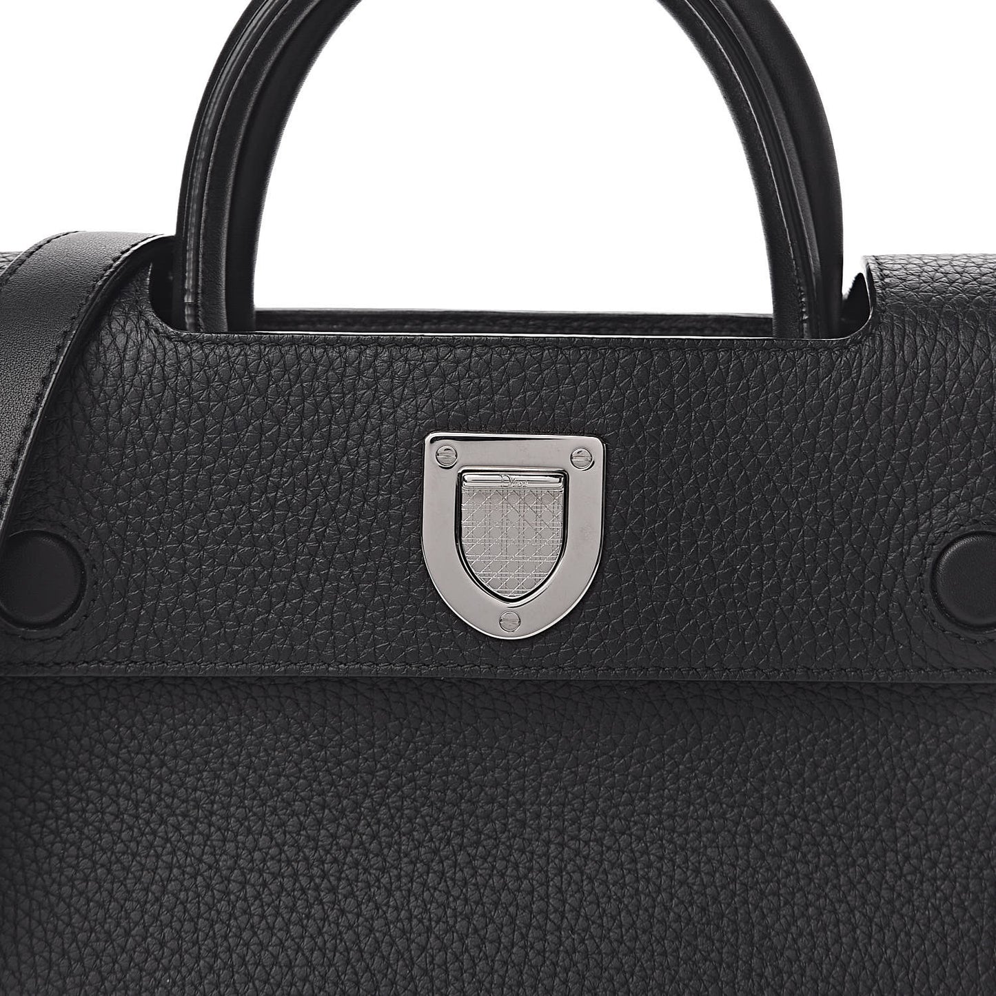 Grained Calfskin Mini Diorever Flap Black