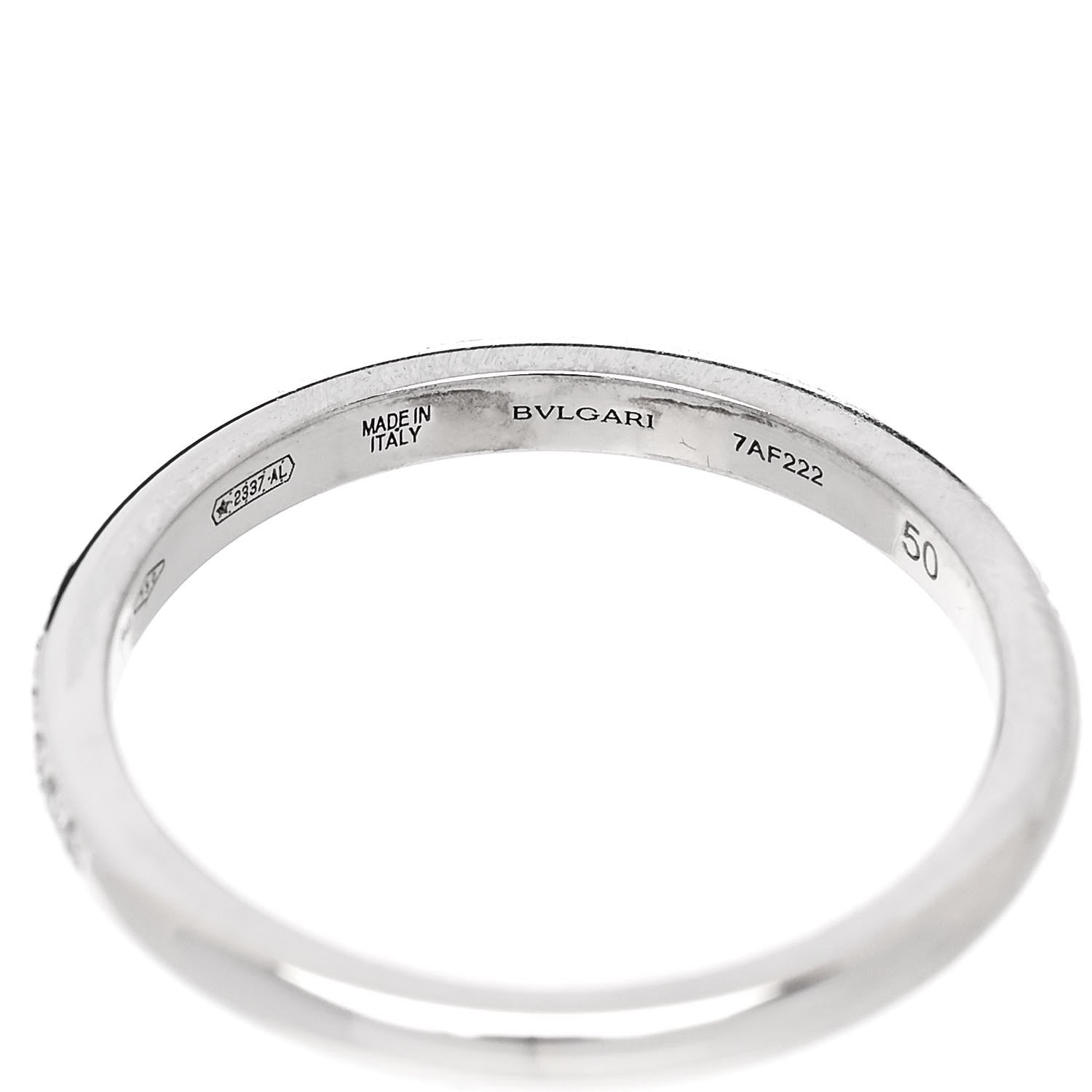 Bulgari 18K White Gold Diamond Roma Amor Wedding Band Ring 50 5.25 4 of 5