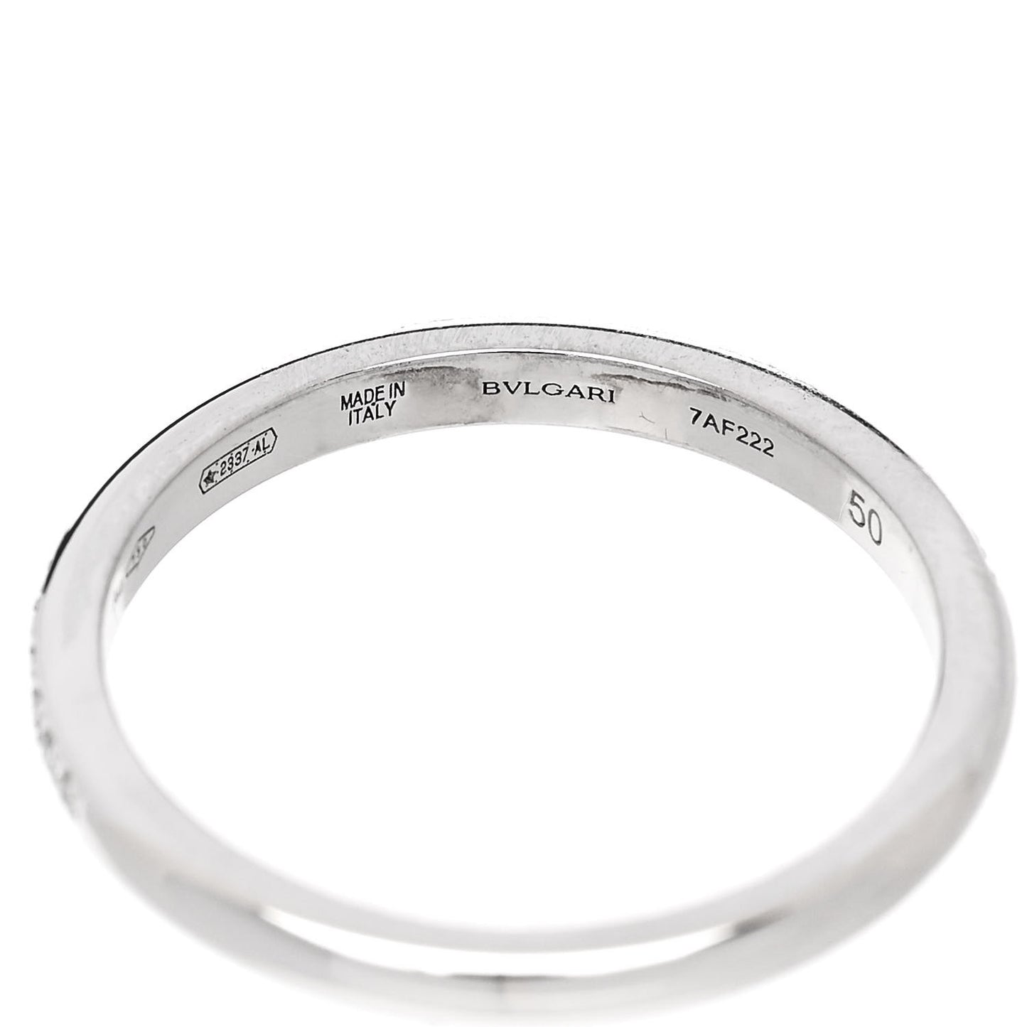18K White Gold Diamond Roma Amor Wedding Band Ring 50 5.25
