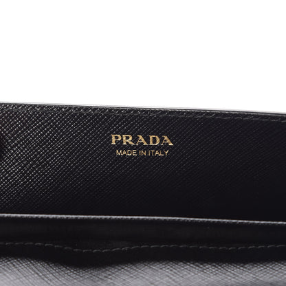 Prada Saffiano Envelope Wristlet Crossbody Wallet Black 6 of 7