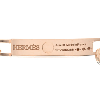 Hermes 18K Rose Gold Diamond Pave Kelly Chaine Choker Necklace 4 of 6
