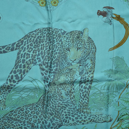 Hermes Silk Dip Dye Jungle Love Scarf 90 Menthol Canard Ocre 3 of 11