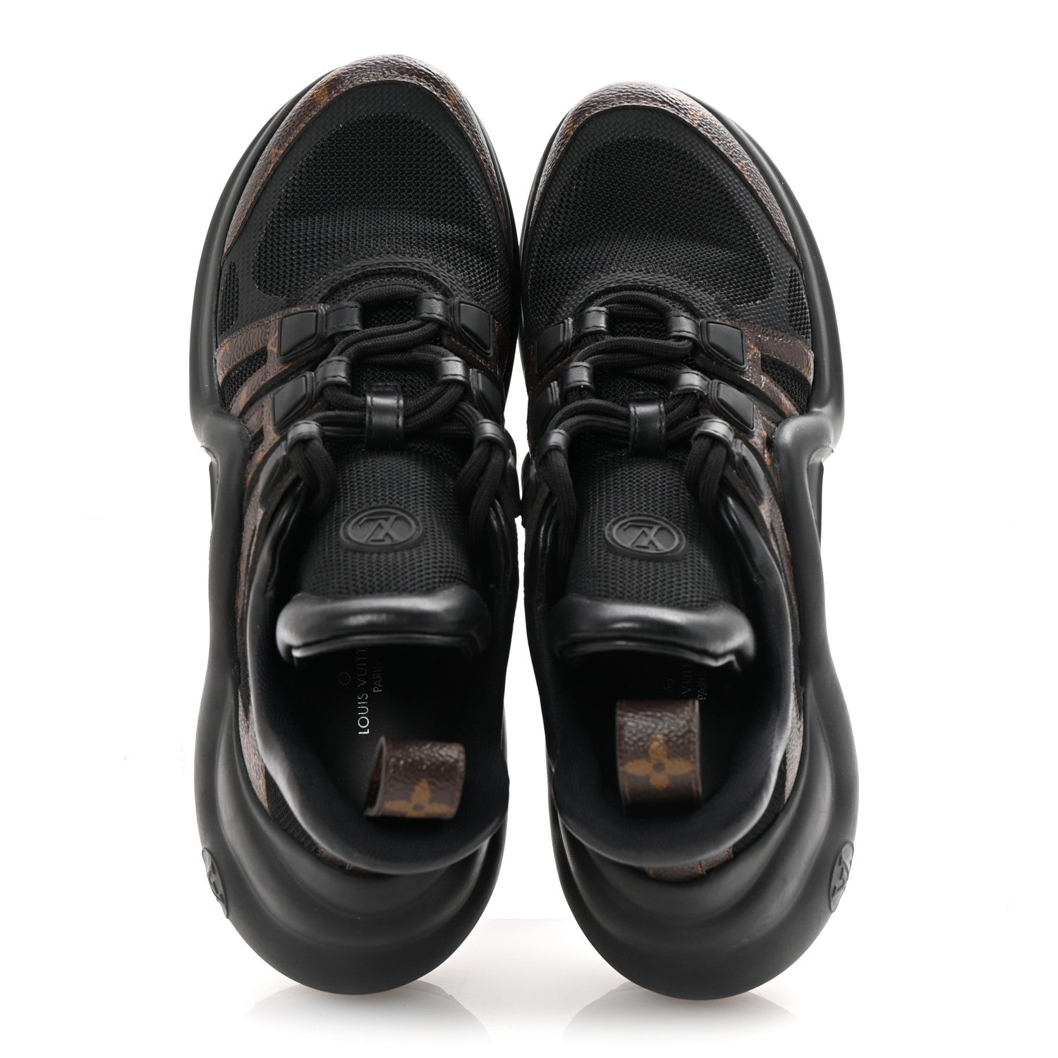 Louis Vuitton Calfskin Patent Monogram LV Archlight Sneakers 36.5 Black 2 of 9