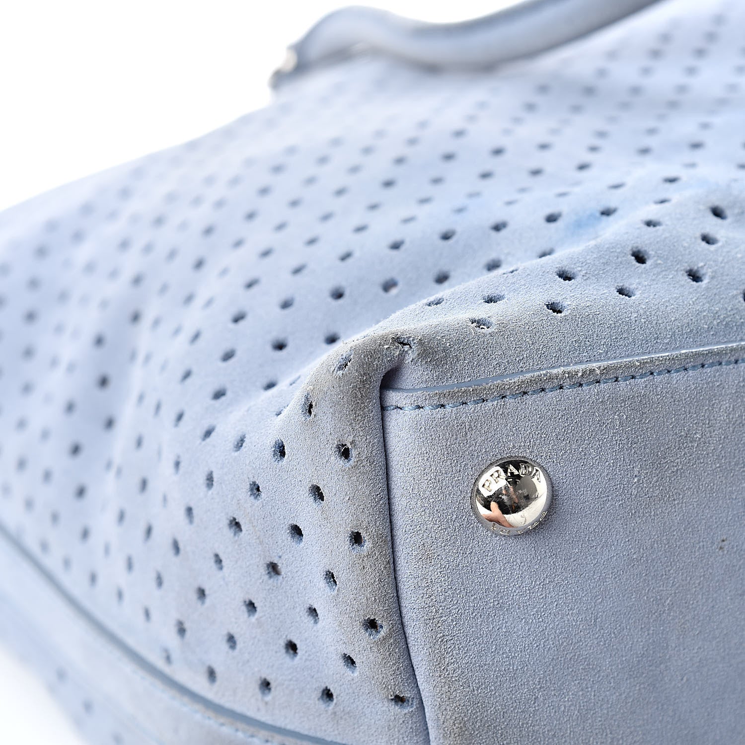 Prada Suede Perforated Tote Astrale 13 of 20