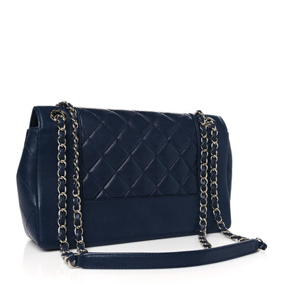 Chanel Sheepskin Quilted Vintage Mademoiselle Flap Dark Navy 3 of 11