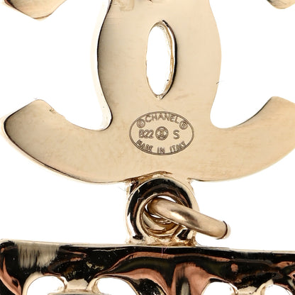 Chanel Crystal CC No 5 Drop Earrings Gold 4 of 5
