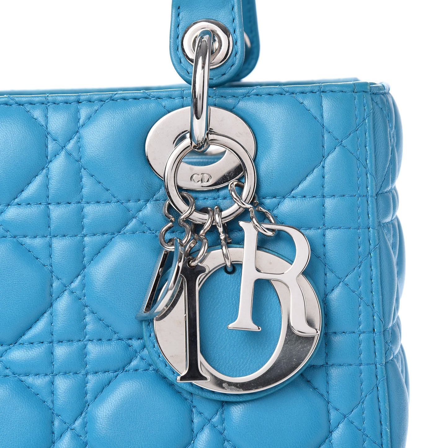 Lambskin Cannage Medium Lady Dior Blue