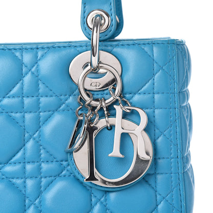 Christian Dior Lambskin Cannage Medium Lady Dior Blue 16 of 17