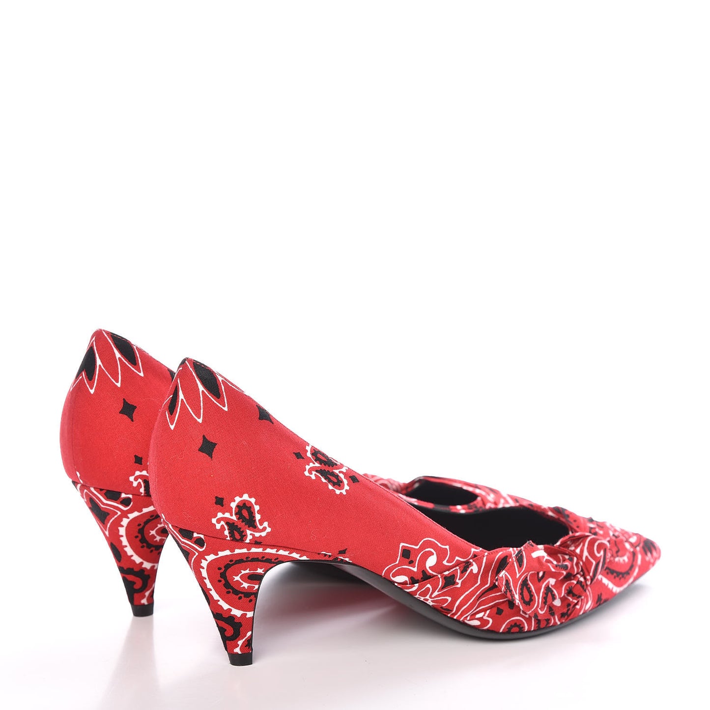 Bandana Charlotte Kitten Heel Pumps 41 Red