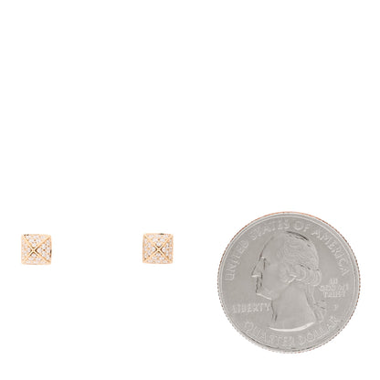 Hermes 18K Rose Gold Diamond Clou d'H Stud Earrings 2 of 5