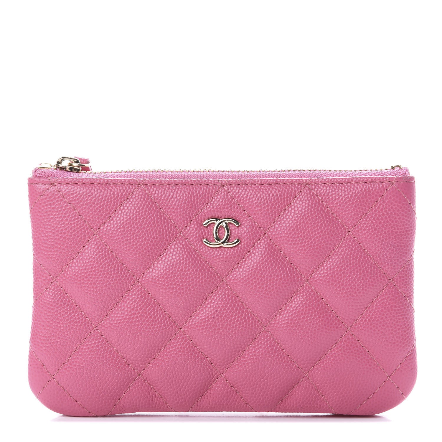 Chanel Shiny Caviar Quilted Small Cosmetic Case Pink 1 of 10