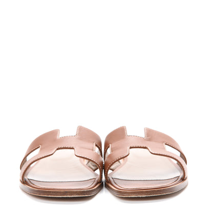 Hermes Box Calfskin Oran Sandals 40 Gold 2 of 12