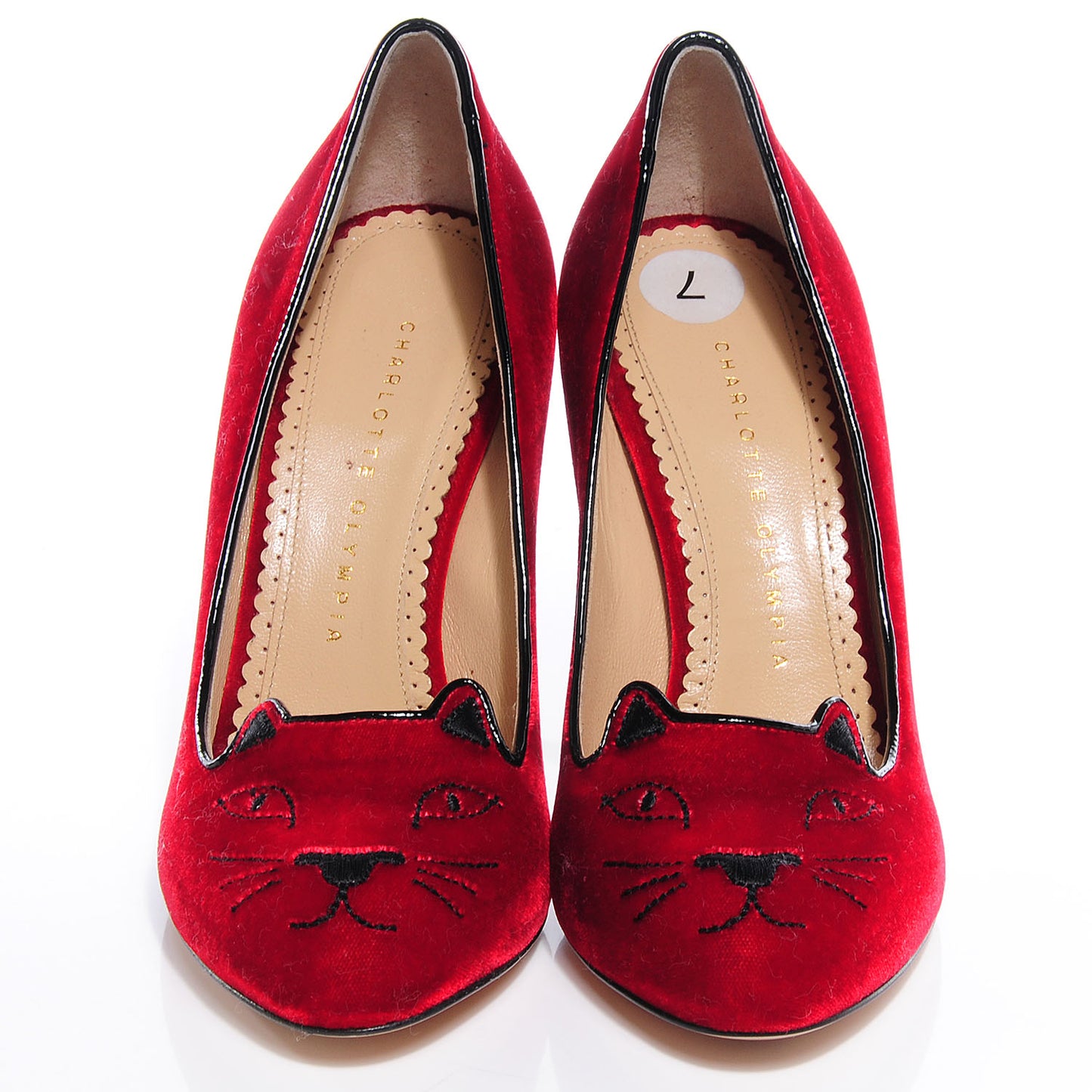 CHARLOTTEOLYMPIAVelvetKittyPumps37Red
