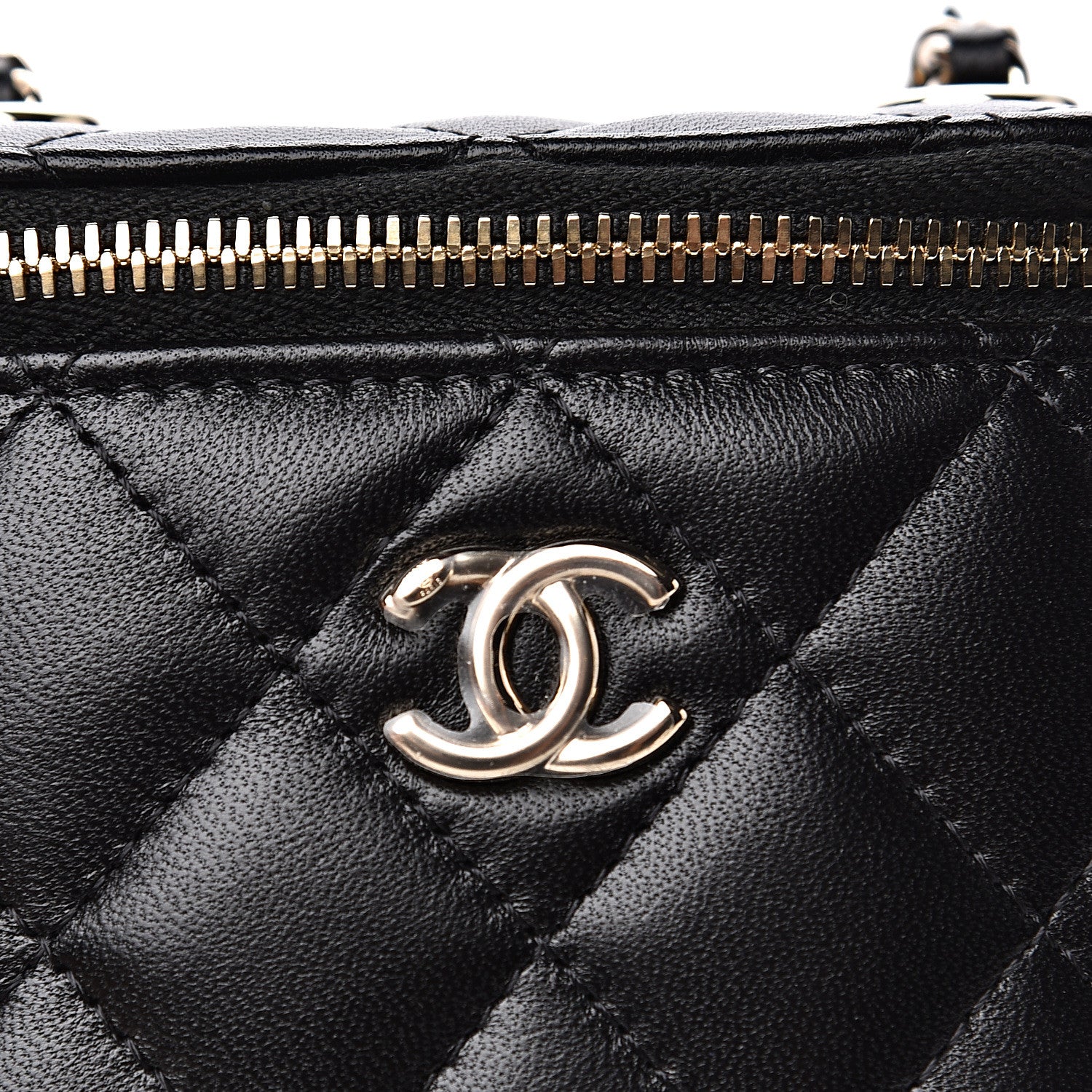 Chanel Lambskin Quilted Trendy Mini Vanity Case With Chain Black 10 of 11