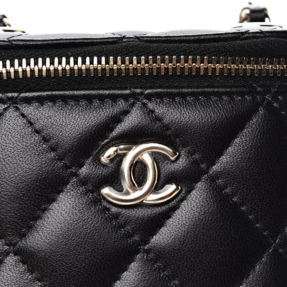 Chanel Lambskin Quilted Trendy Mini Vanity Case With Chain Black 10 of 11