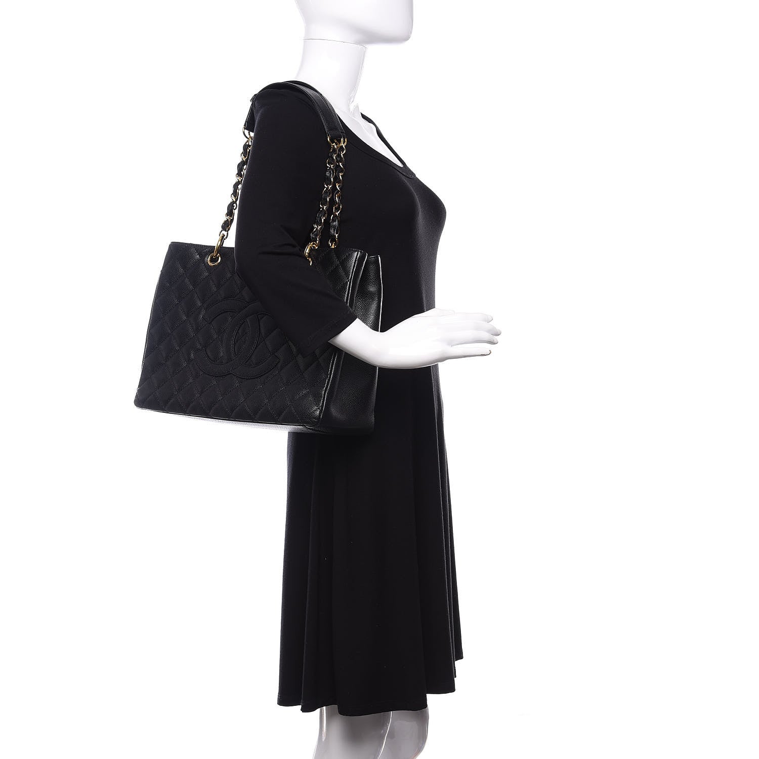 Chanel Caviar Quilted Grand Shopping Tote GST Black 2 of 10