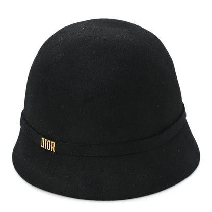 Christian Dior Wool Felt Tulip Hat 57 Black 1 of 8