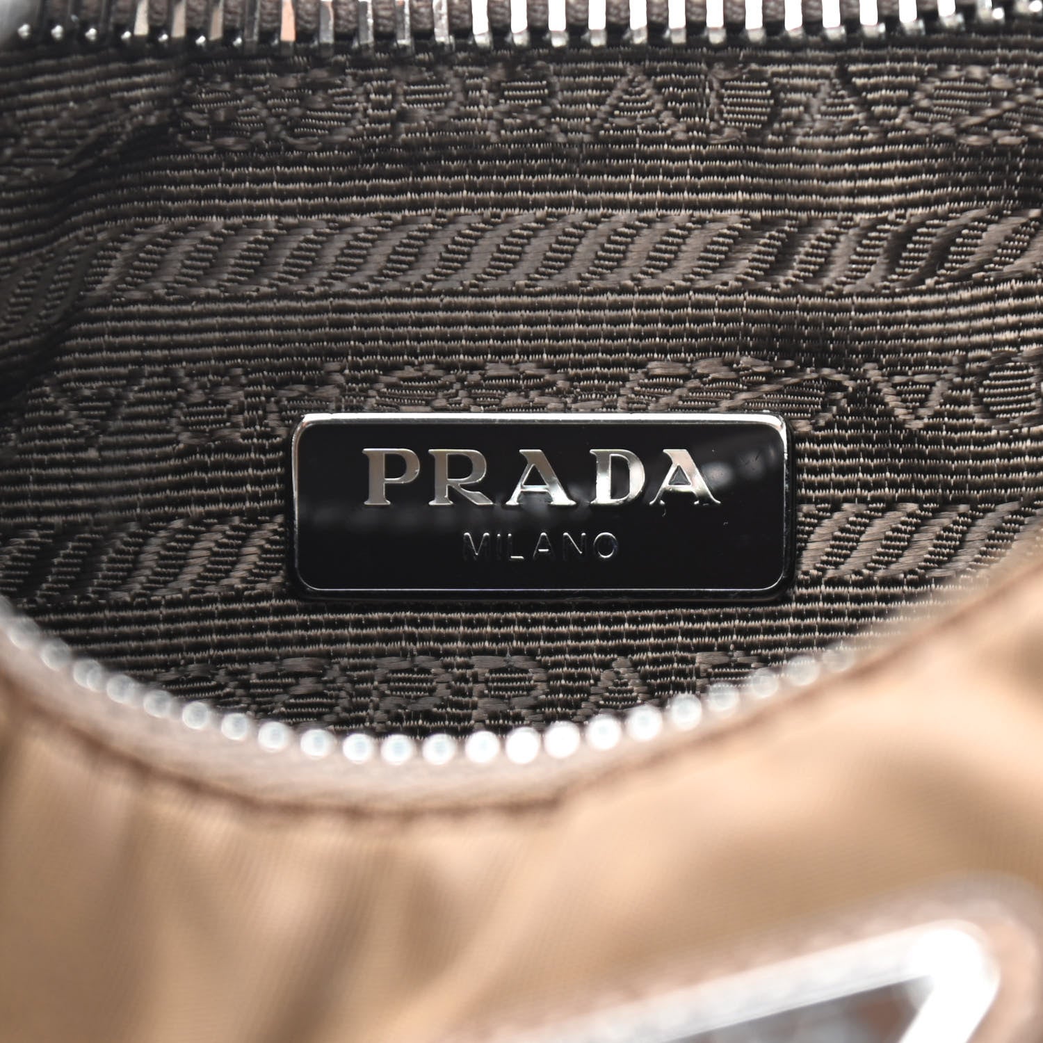 Prada Tessuto Nylon Saffiano Re-Edition 2005 Shoulder Bag Cacao 8 of 11