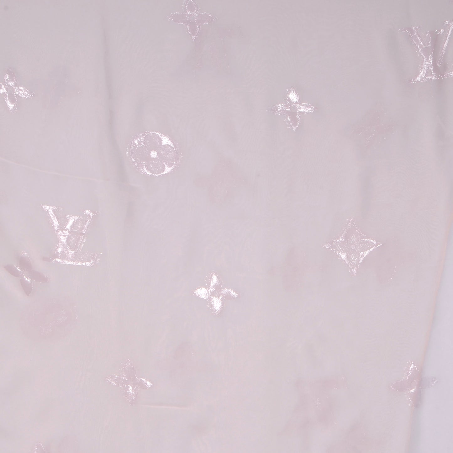 Silk Polyamide Glitter Monogram Stole Pale Pink