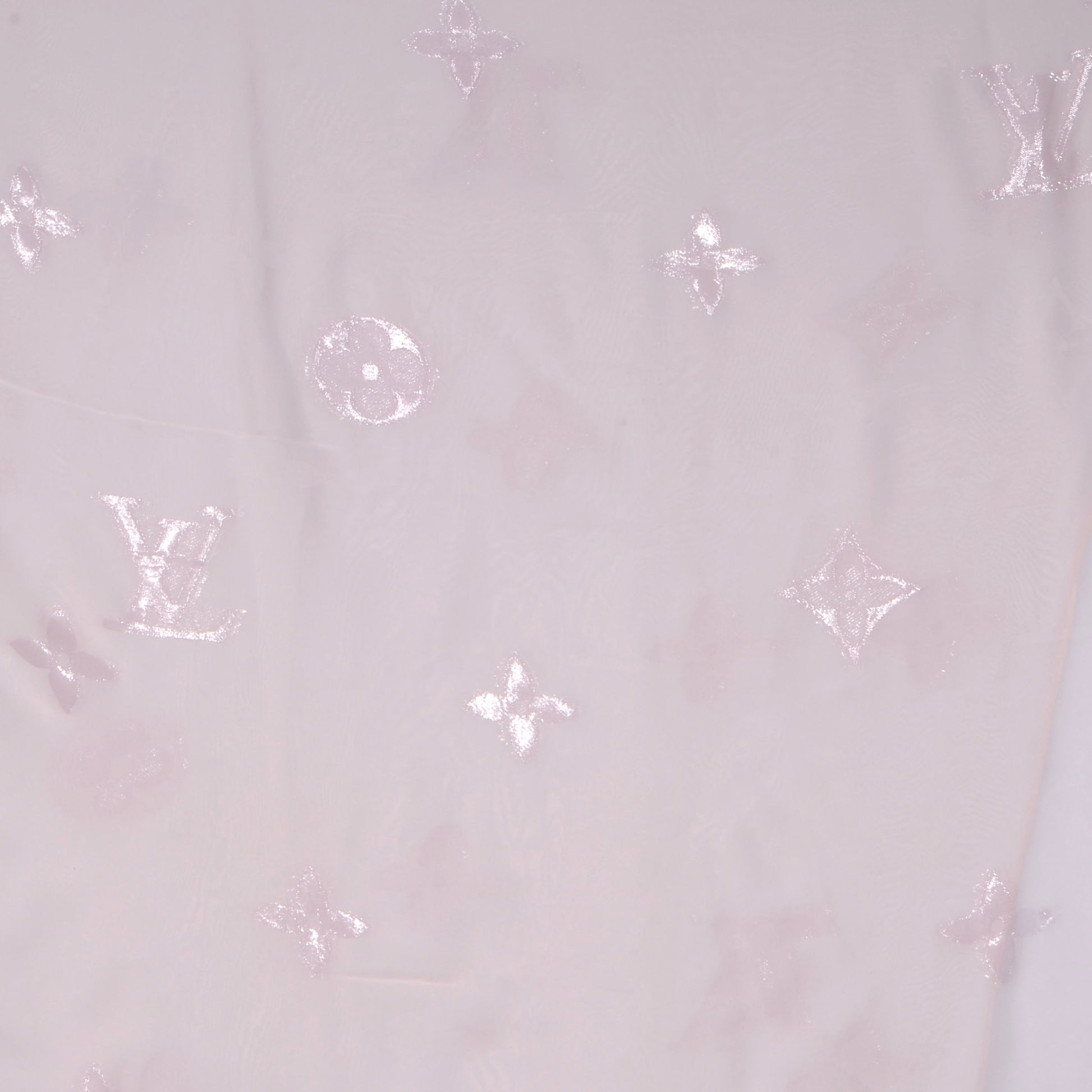 Louis Vuitton Silk Polyamide Glitter Monogram Stole Pale Pink 1 of 5