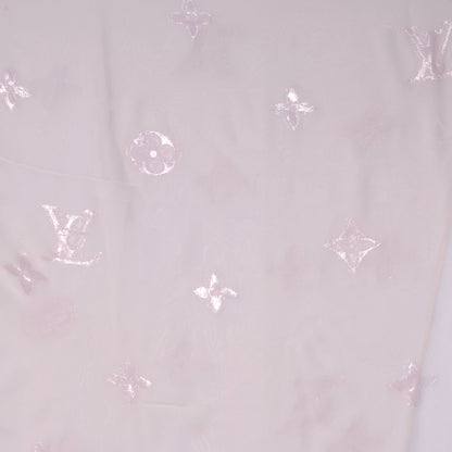 Louis Vuitton Silk Polyamide Glitter Monogram Stole Pale Pink 1 of 5