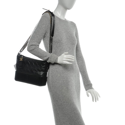 Chanel Aged Calfskin Quilted Medium Gabrielle Hobo Black 2 of 7