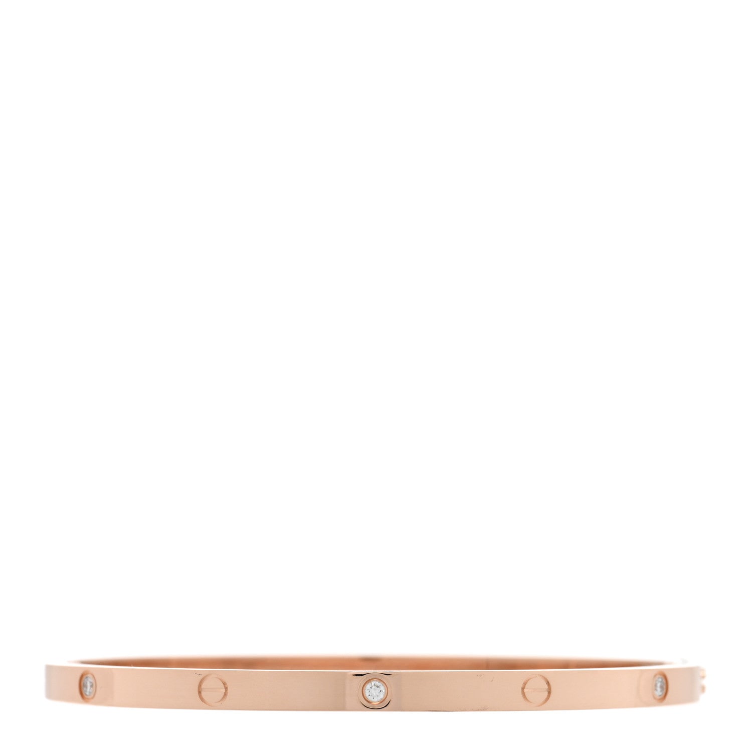 Cartier 18K Pink Gold 6 Diamond Small LOVE Bracelet 17 2 of 6