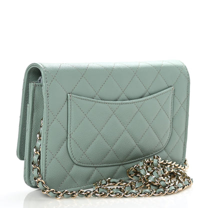 Chanel Caviar Quilted Wallet On Chain WOC Dark Green 3 of 10