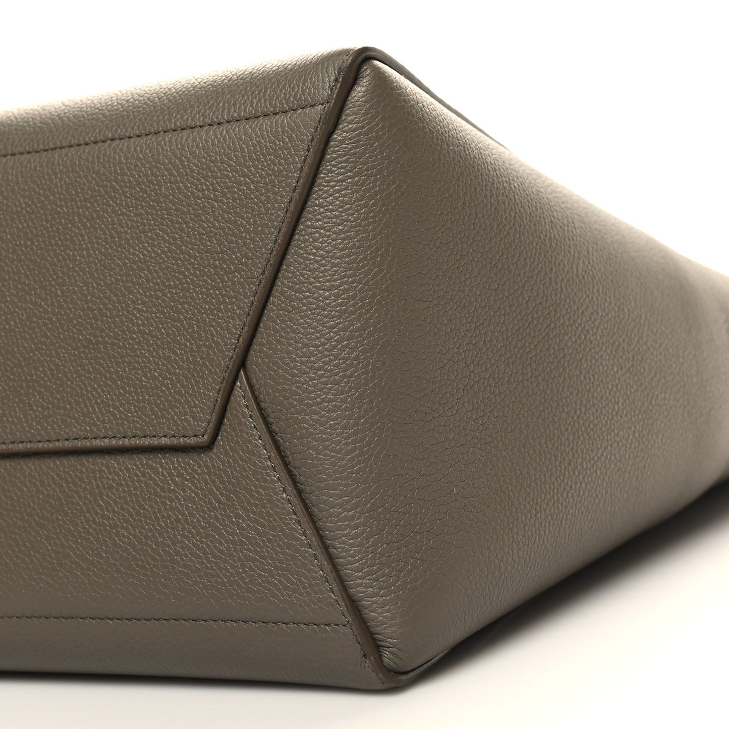 Soft Grained Calfskin Sangle Bucket Bag Taupe
