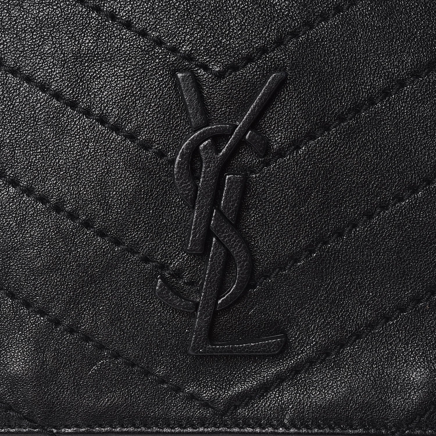 Saint Laurent Pebbled Lambskin Chevron Monogram Large Nolita Black 10 of 10