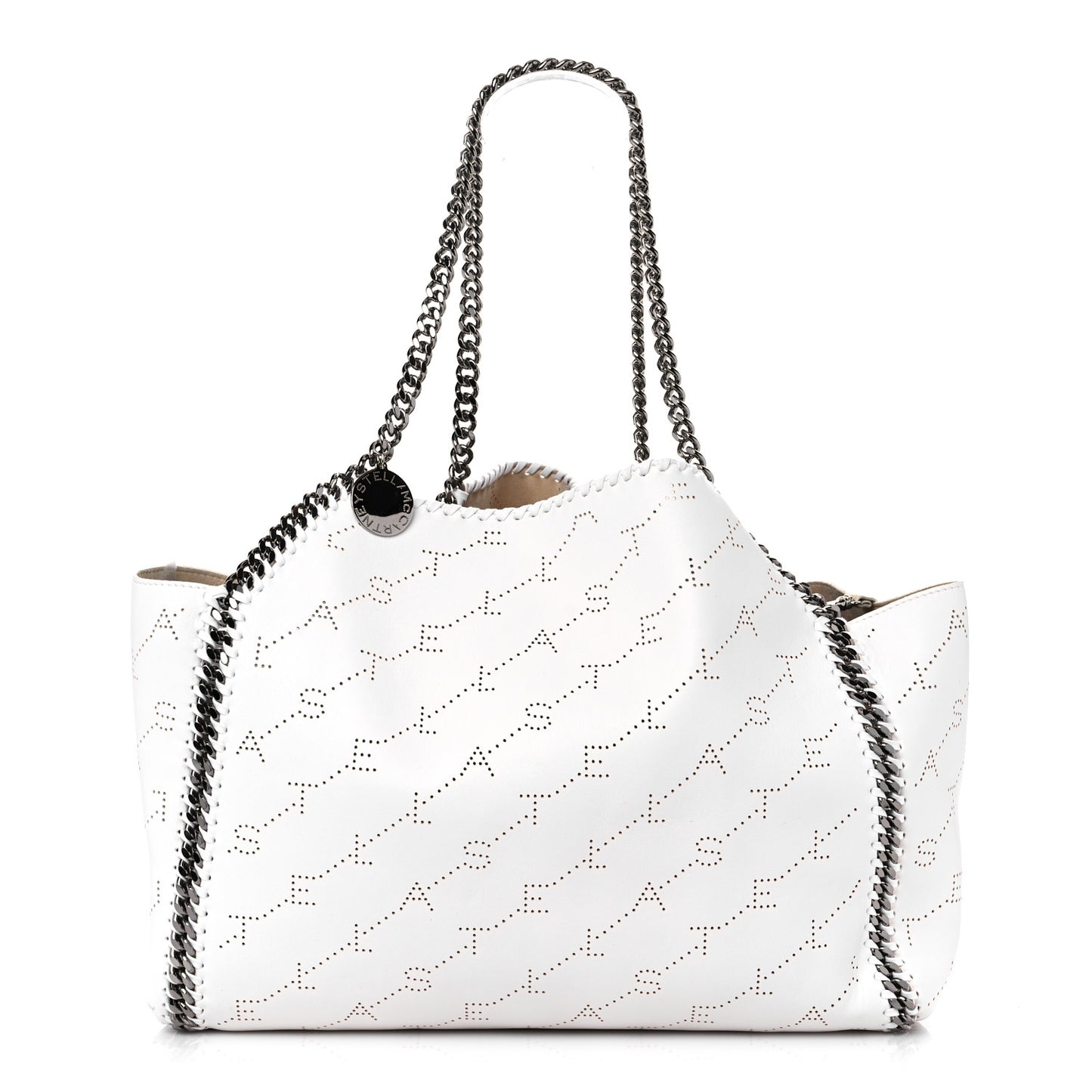 Eco Alter Nappa Perforated Logo Falabella Reversible Tote Optical White