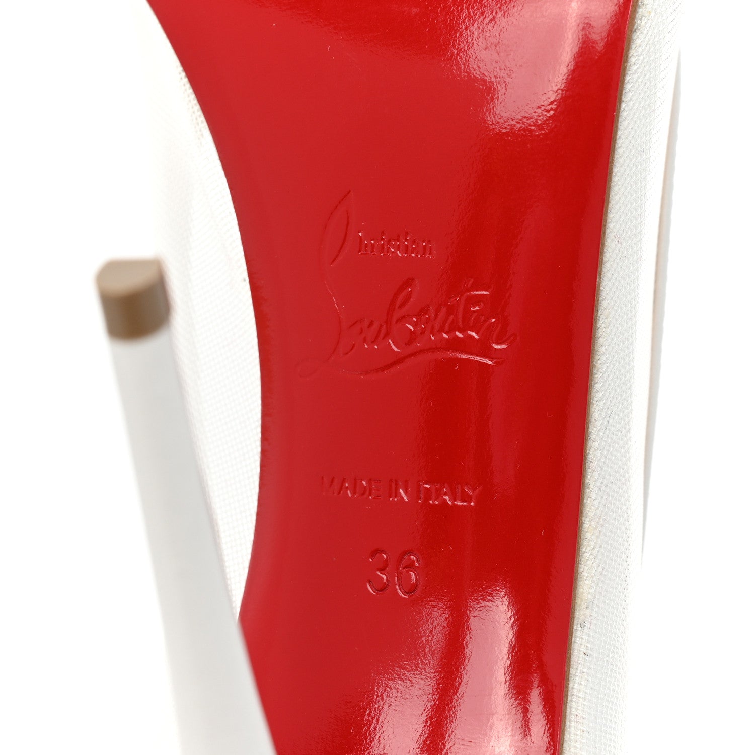 Christian Louboutin Kid Rete Galativi 100 Pumps 36 Bianco 6 of 10