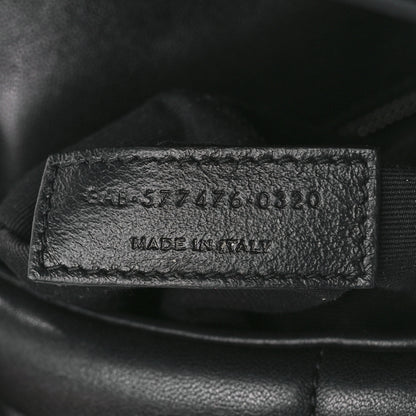 Saint Laurent Lambskin Quilted Small Loulou Puffer Monogram Chain Satchel Black 8 of 12